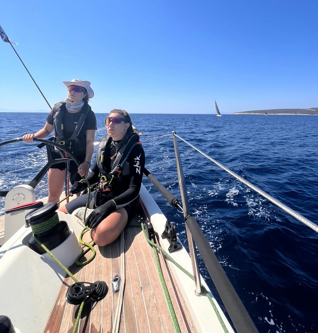 Aegean 600 mit meiner Schwester Greta und mir